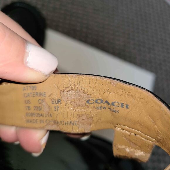 Coach Designer Patent Leather Sandals Slingback Size 7 - Picture 8 of 8